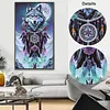 Moonlight Dreamcatcher Wolf Special Shaped 5D DIY Partial Drill Diamond Painting Kits for Adults Beginners Home Decor Diamonds Dots Gem Art Kits Large Size 15.75x27.56inch