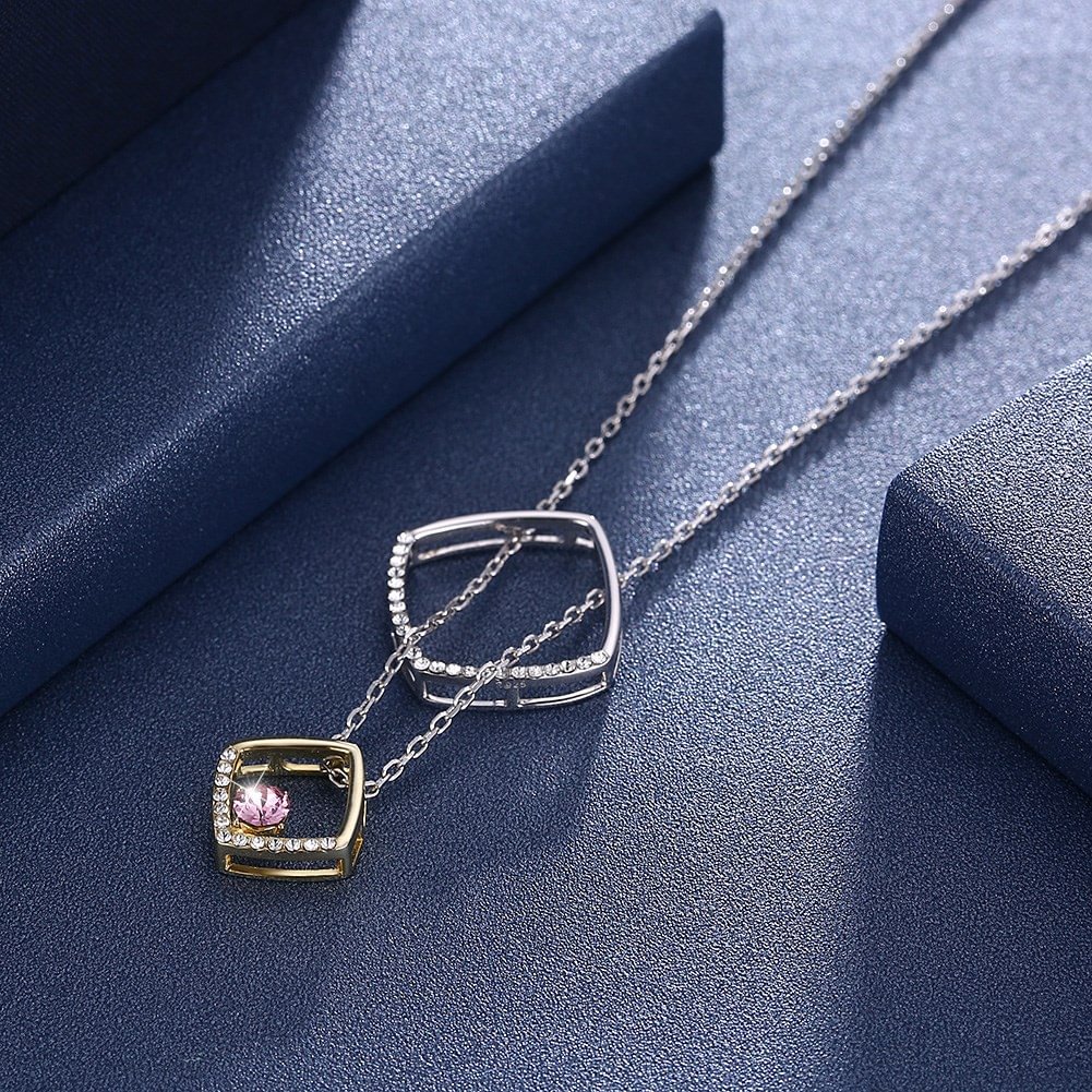 Crystal  Diamond Ring Separation Multi-Wear Necklace