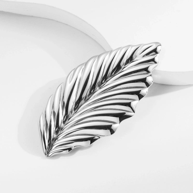 Vintage Style Animal Feather Flower 304 Stainless Steel Polishing Plating Unisex Brooches 1 Piece