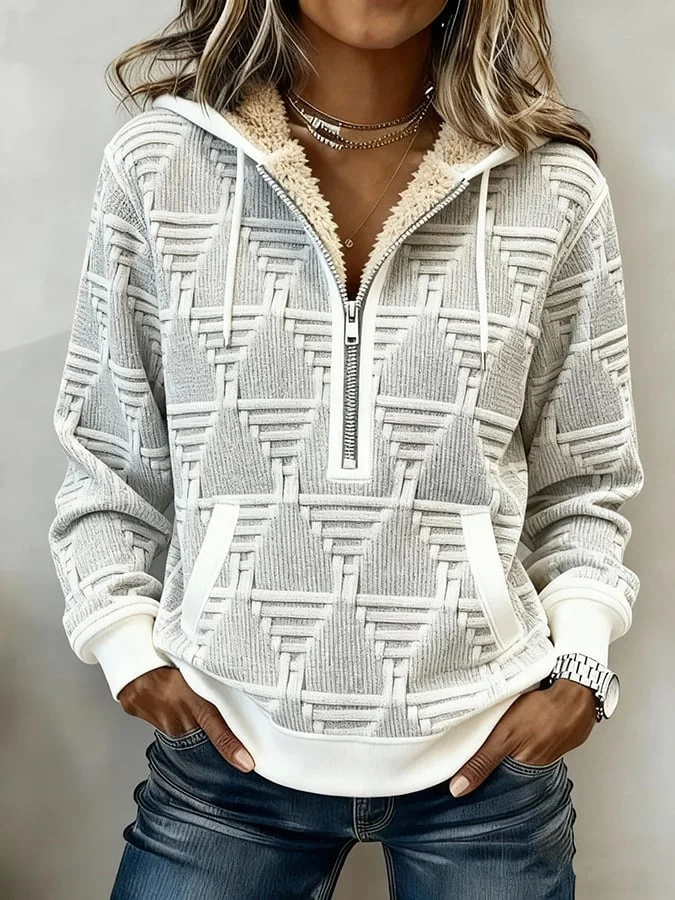 Women's Western Casual Textured Sweatshirt 