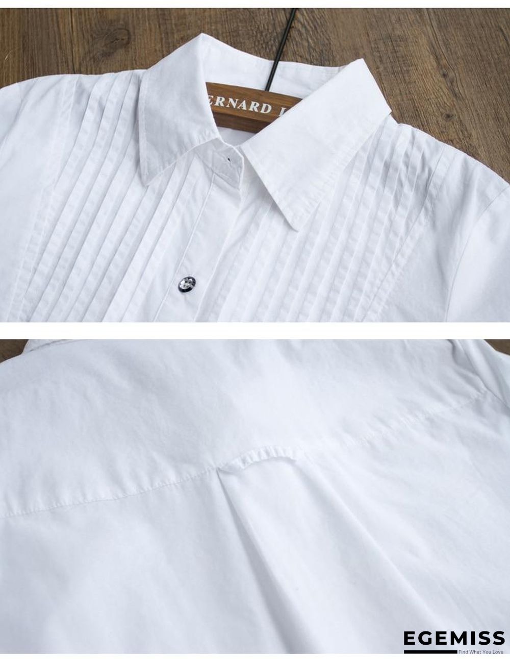 100% Cotton Women White Long-sleeved Slim Blouse Casual Shirts Button Tops | EGEMISS