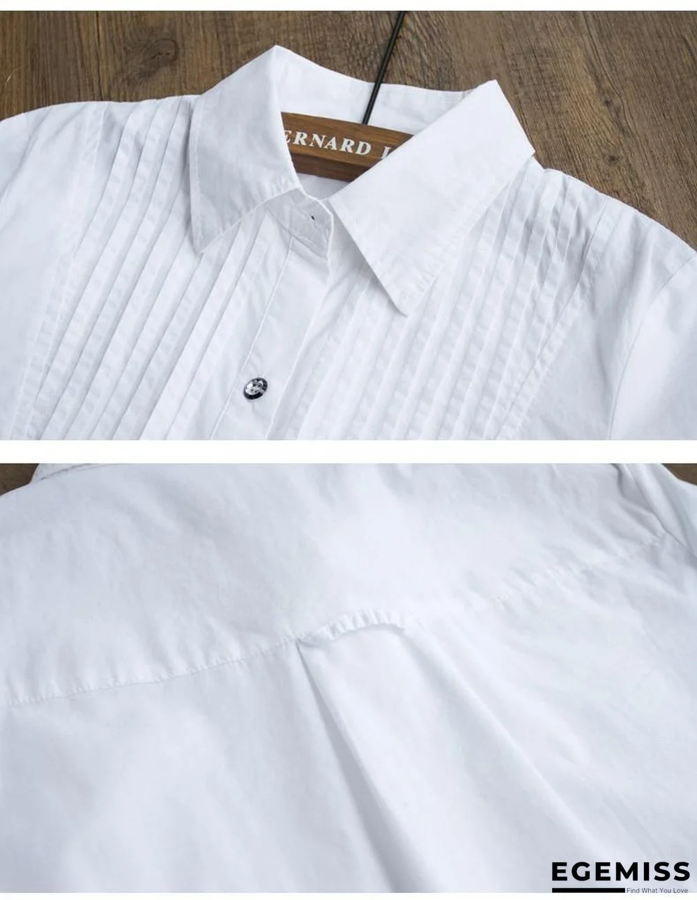 100% Cotton Women White Long-sleeved Slim Blouse Casual Shirts Button Tops | EGEMISS