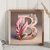 Diamond Painting-DIY Full Round Drill Feather Letter B
