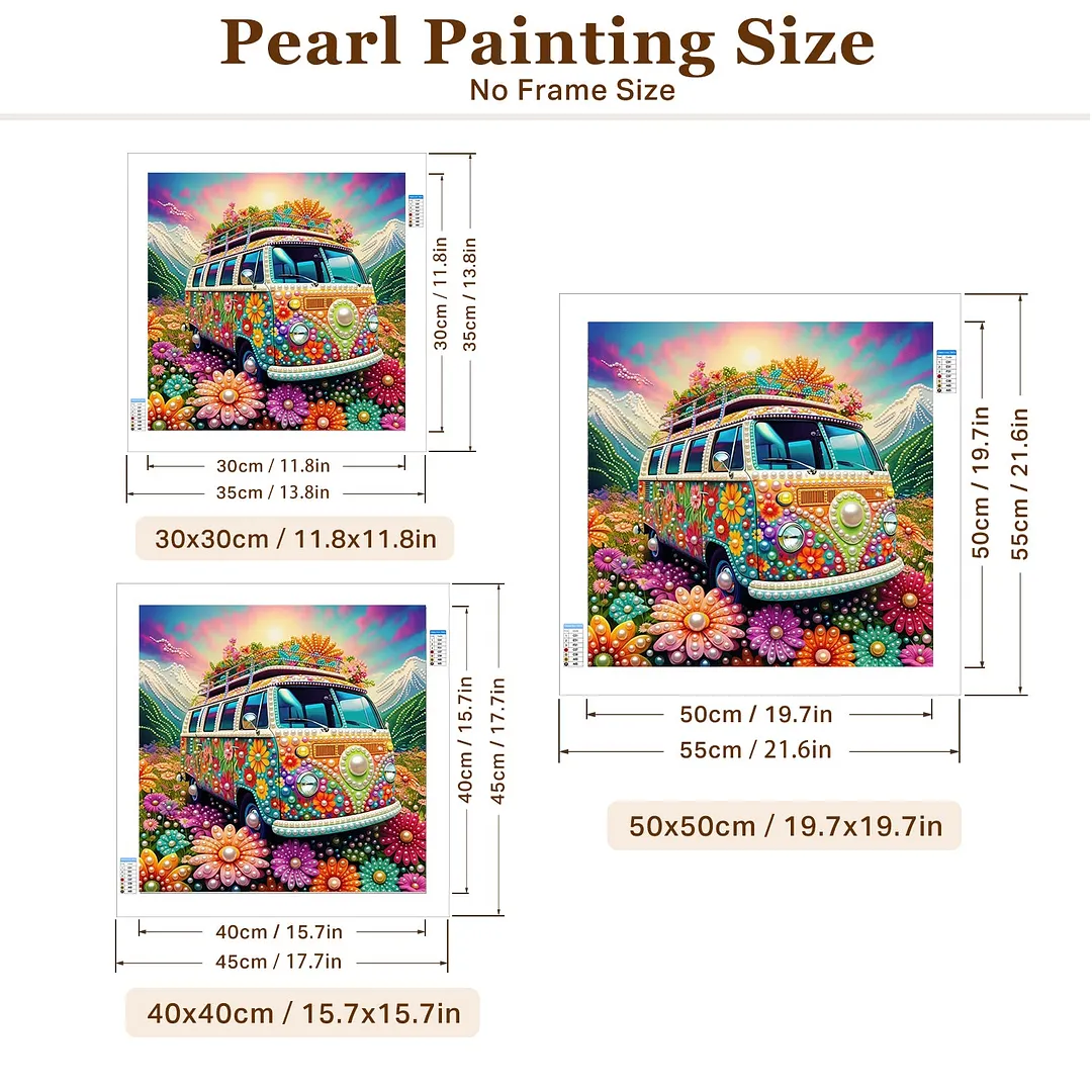 Floral Vintage Van - Pearls Painting