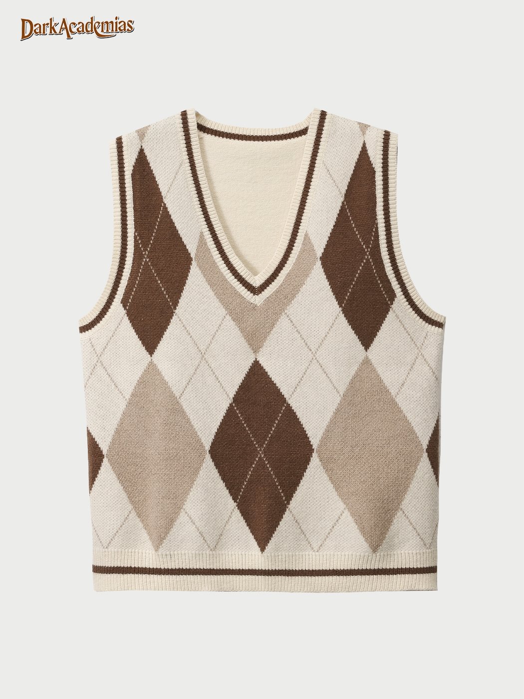 Coffee Color Diamond College Vest
