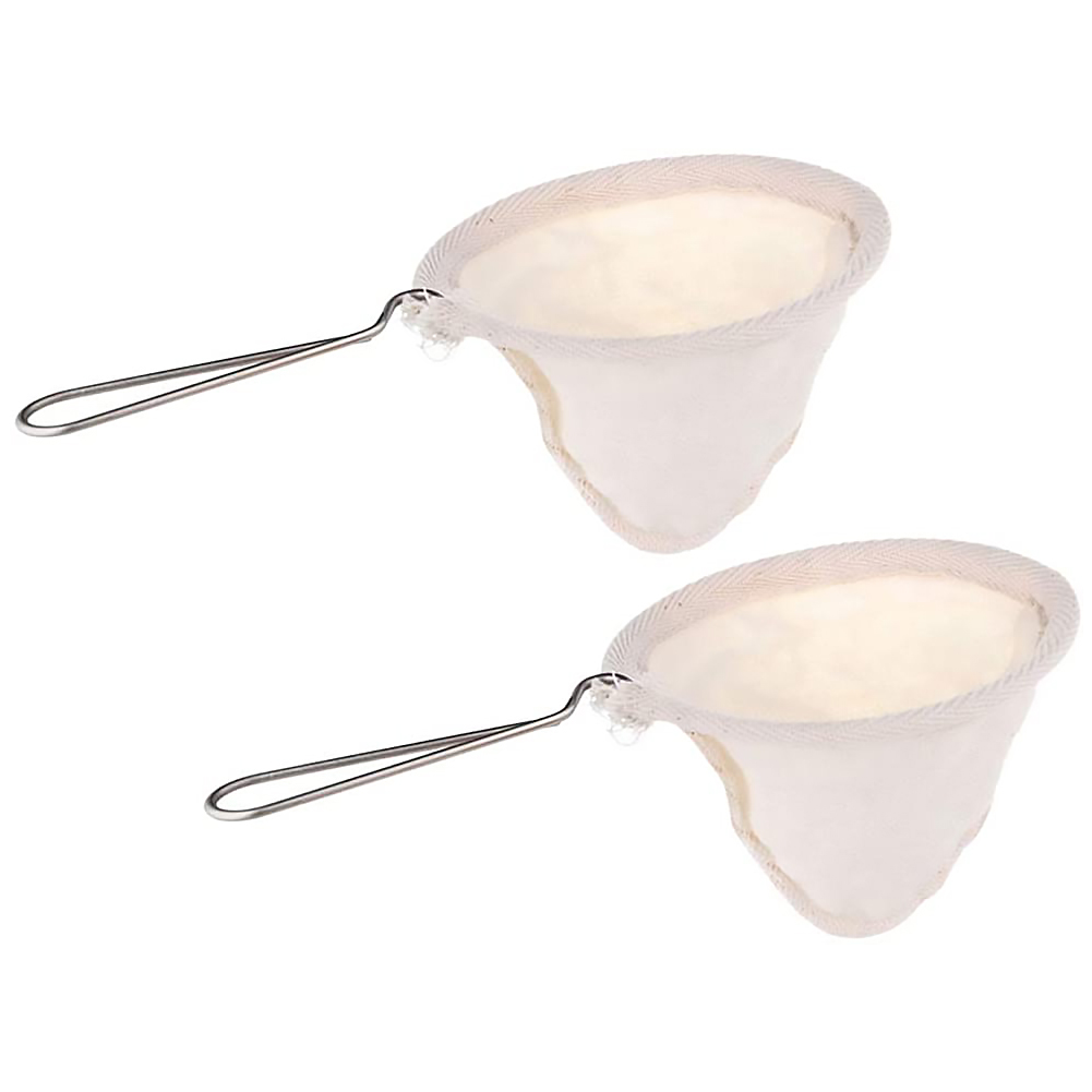 

2pcs Flannel Cloth Coffee Tea Strainer Filter with Stainless Steel Handle, 501 Original