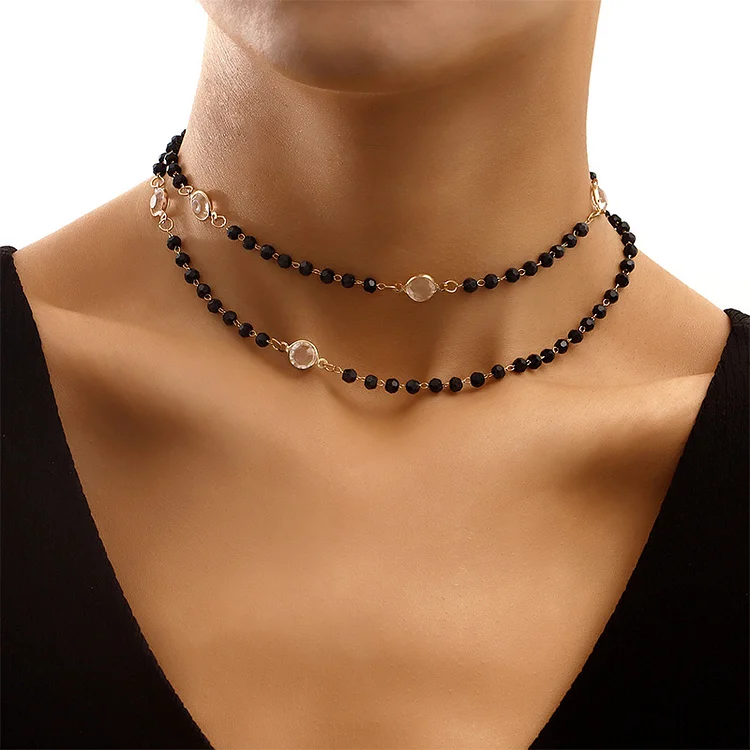 Black bead necklace