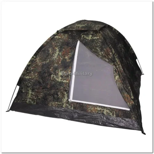 Military Tactical 3 Man Outdoor BW German Army Camo Shelter Tent - Brand New