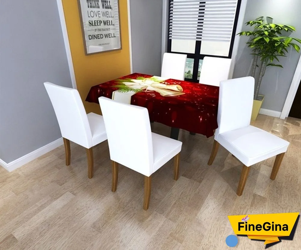 1Pcs Sika Deer Coffee Table Cloth Tablecloth Christmas Table Cartoon Tablecloth New Christmas Big Bell Home Rectangular Tablecloth