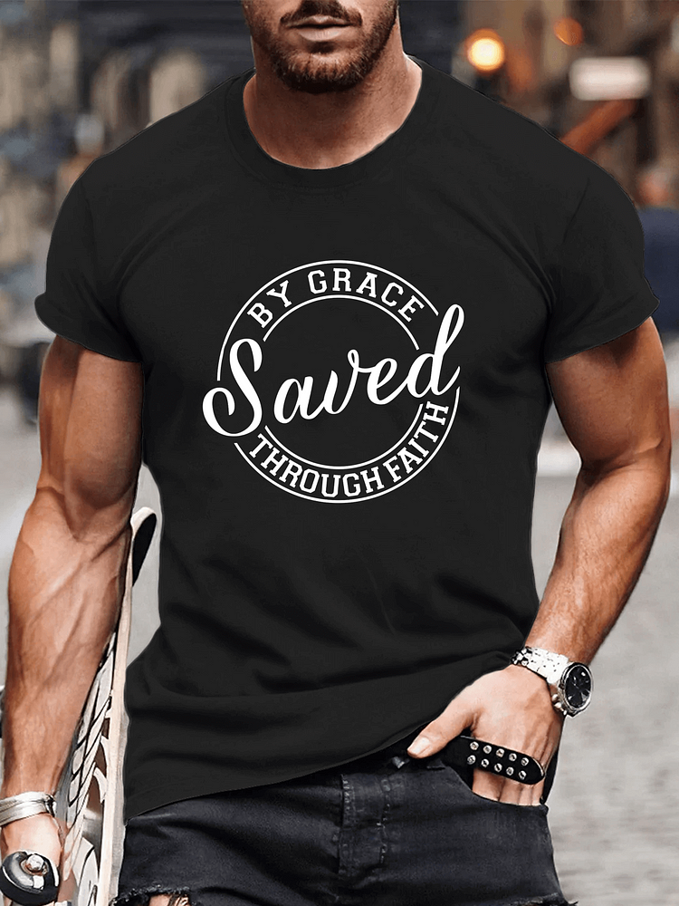 Saved By Grace Through Faith Mens T-shirt