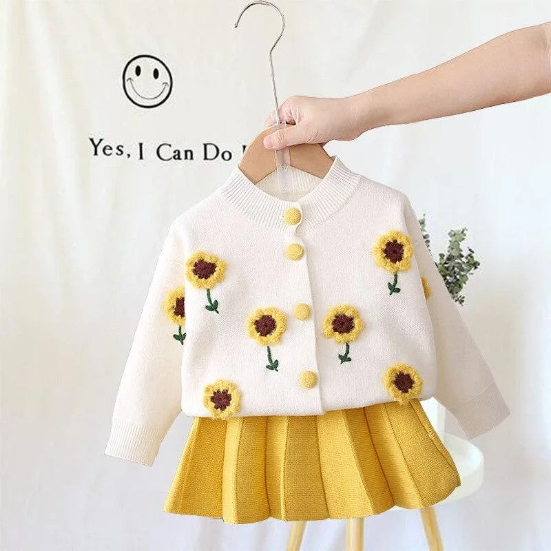 Fashion Baby Girls Clothes Set Autumn Winter Cartoon Grape Clothing Set New Kids Knitted Sweet Outfit Children Clothes Suit