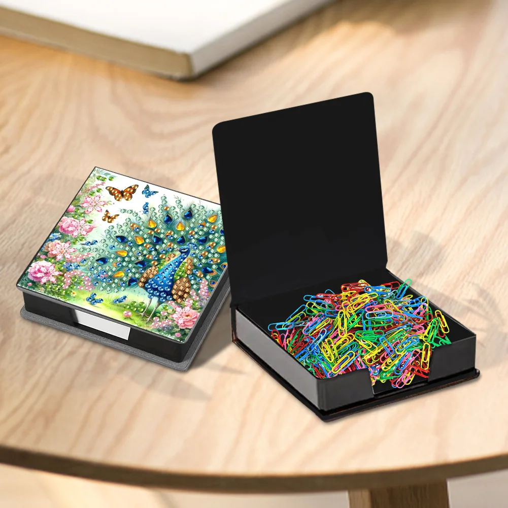 DIY Peacock Diamond Painting Memo Pad Holder Mosaic Kit for DIY Art Craft
