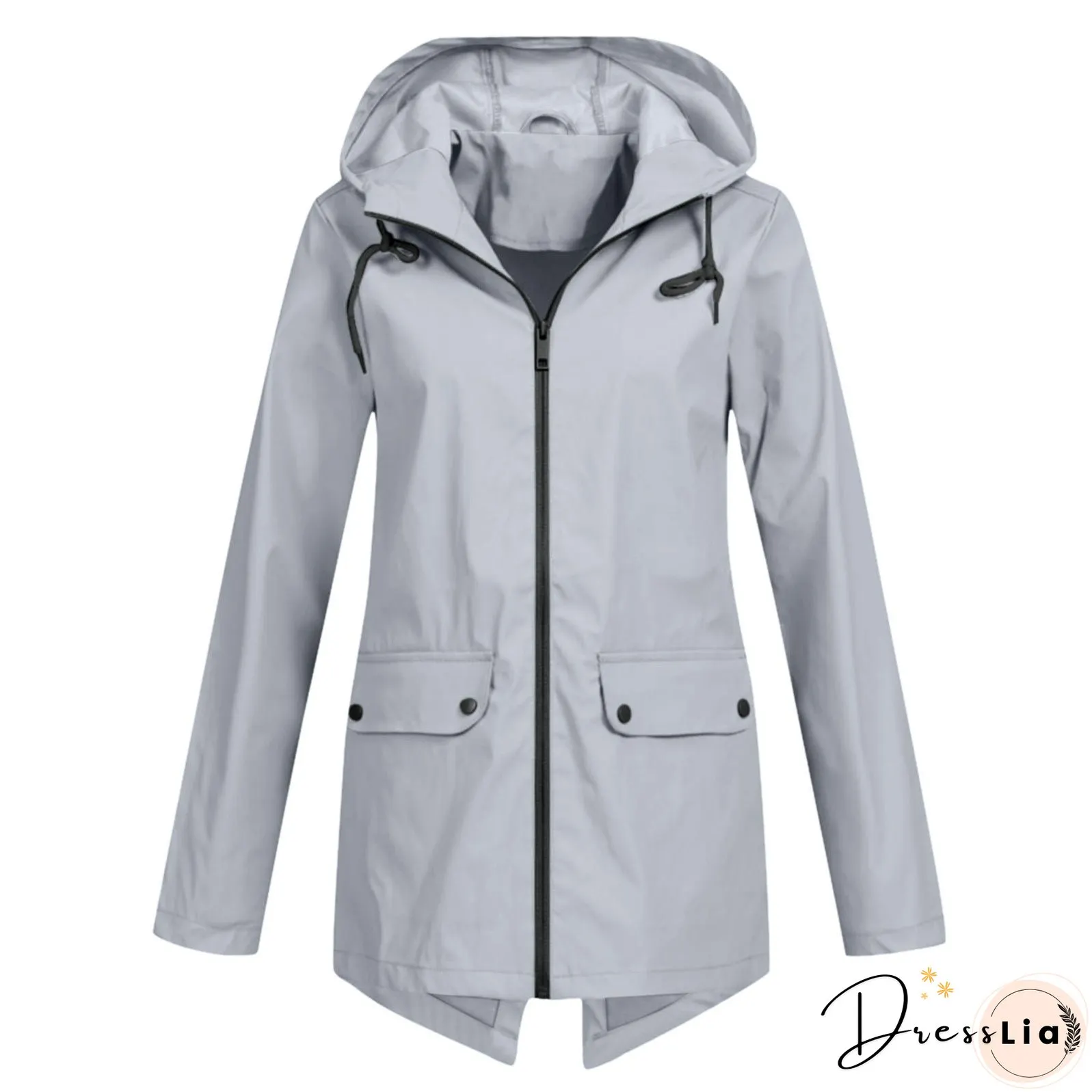 Women's Windcheater Zip Hooded Lightweight Outdoor Windproof Coats