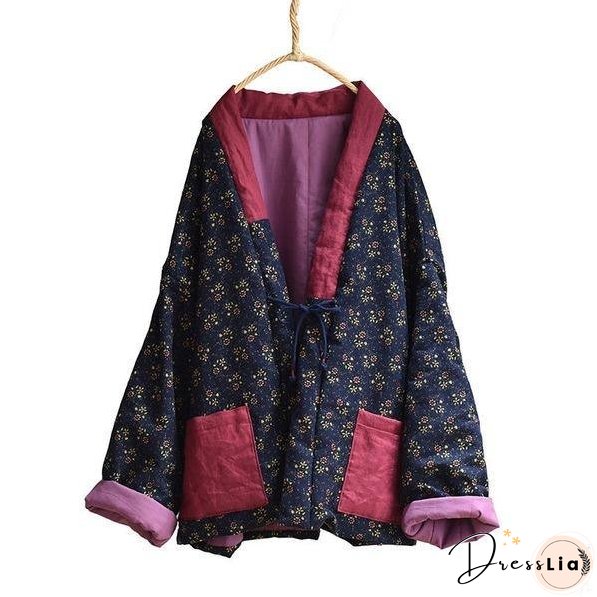 Warm Parkas Lace Up Coat Women Simple Leisure Parkas