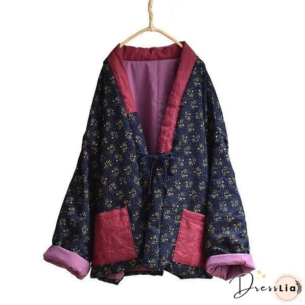 Warm Parkas Lace Up Coat Women Simple Leisure Parkas