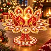 DIY Lotus Flower Pearls & Diamond Painting Candle Holder Acrylic Three-Dimensional Aromatherapy Rack Home Decor Gift
