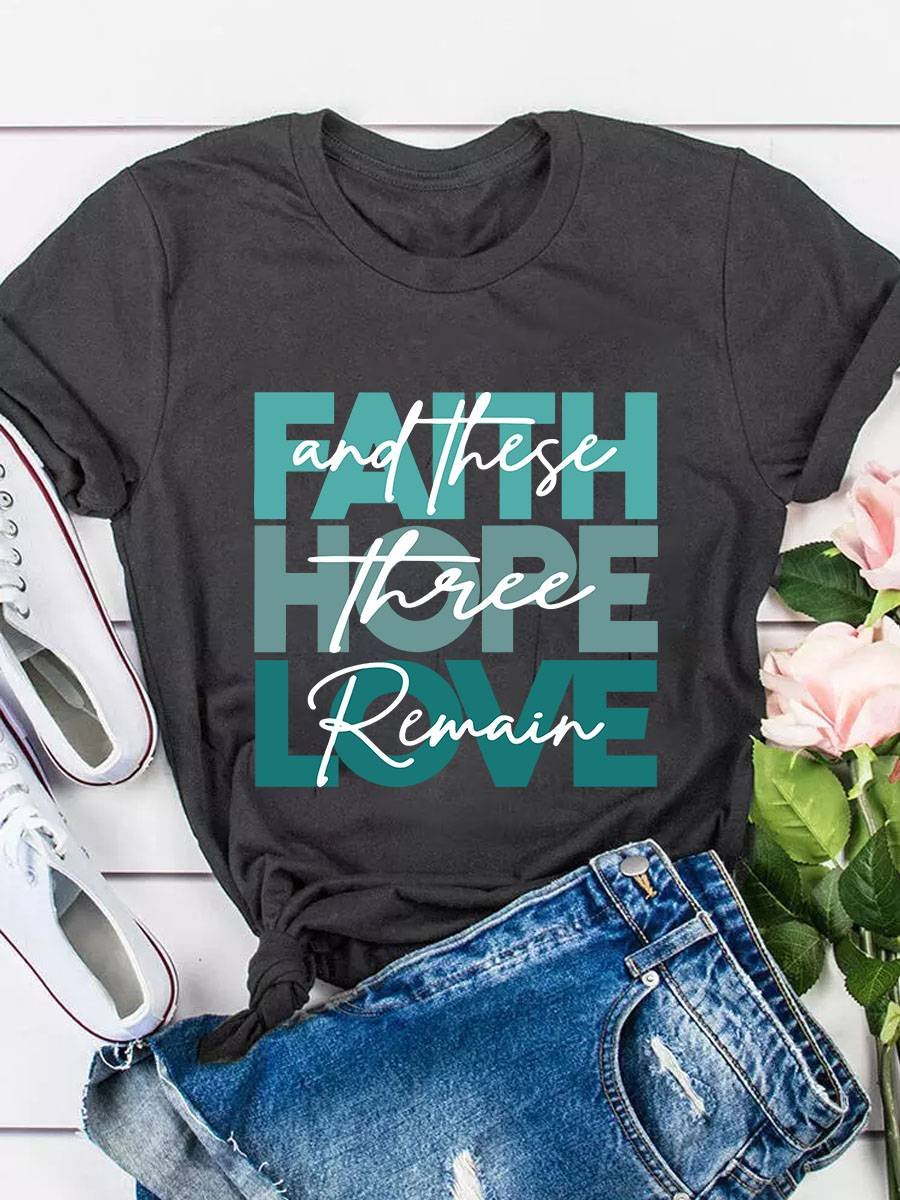 Faith Hope Love Cross Christian T-shirt Tee