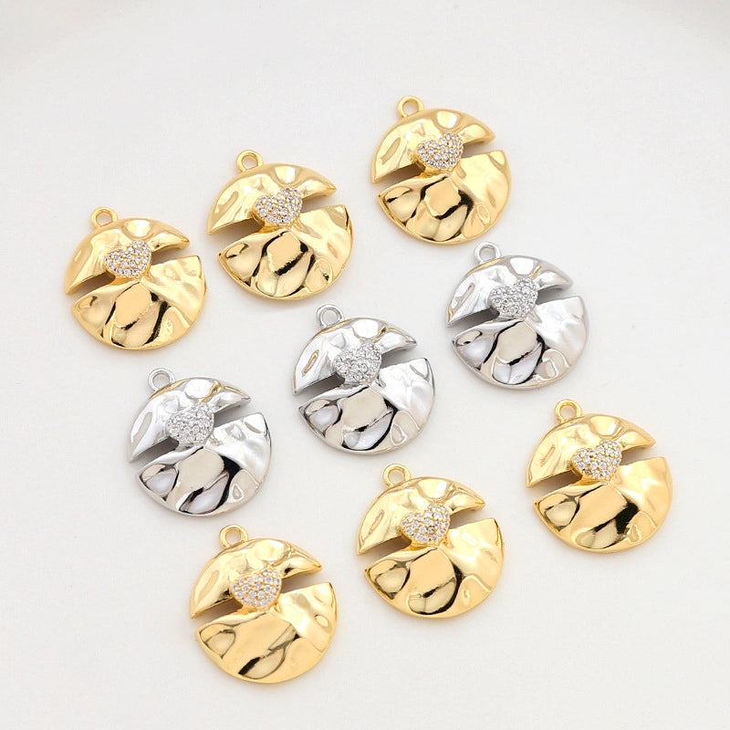 1 Piece Copper Zircon Irregular Pendant