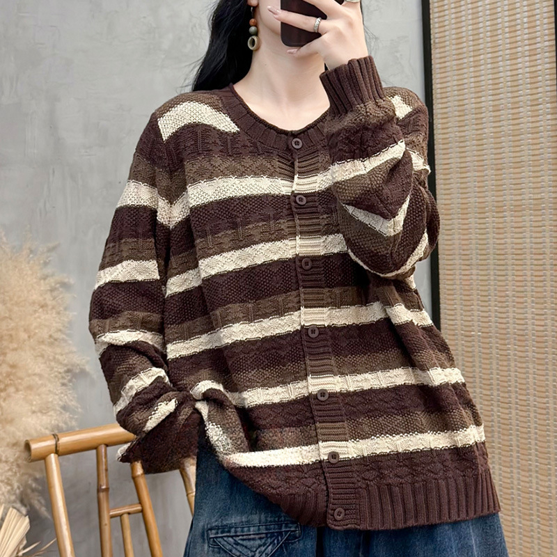 Chicfifth Sweater Women Winter Long Sleeve High Quality Autumn Vintage Top Knitted Cardigan