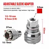 Universal Sleeve Adaptive Socket Wrench Set Wear Resist Multi-Purpose Socket Wrench Tool Multifunctional Self-Adjusting Ratchet Adapter for 3/8 Inch Drive Ratchet Torque Wrenches