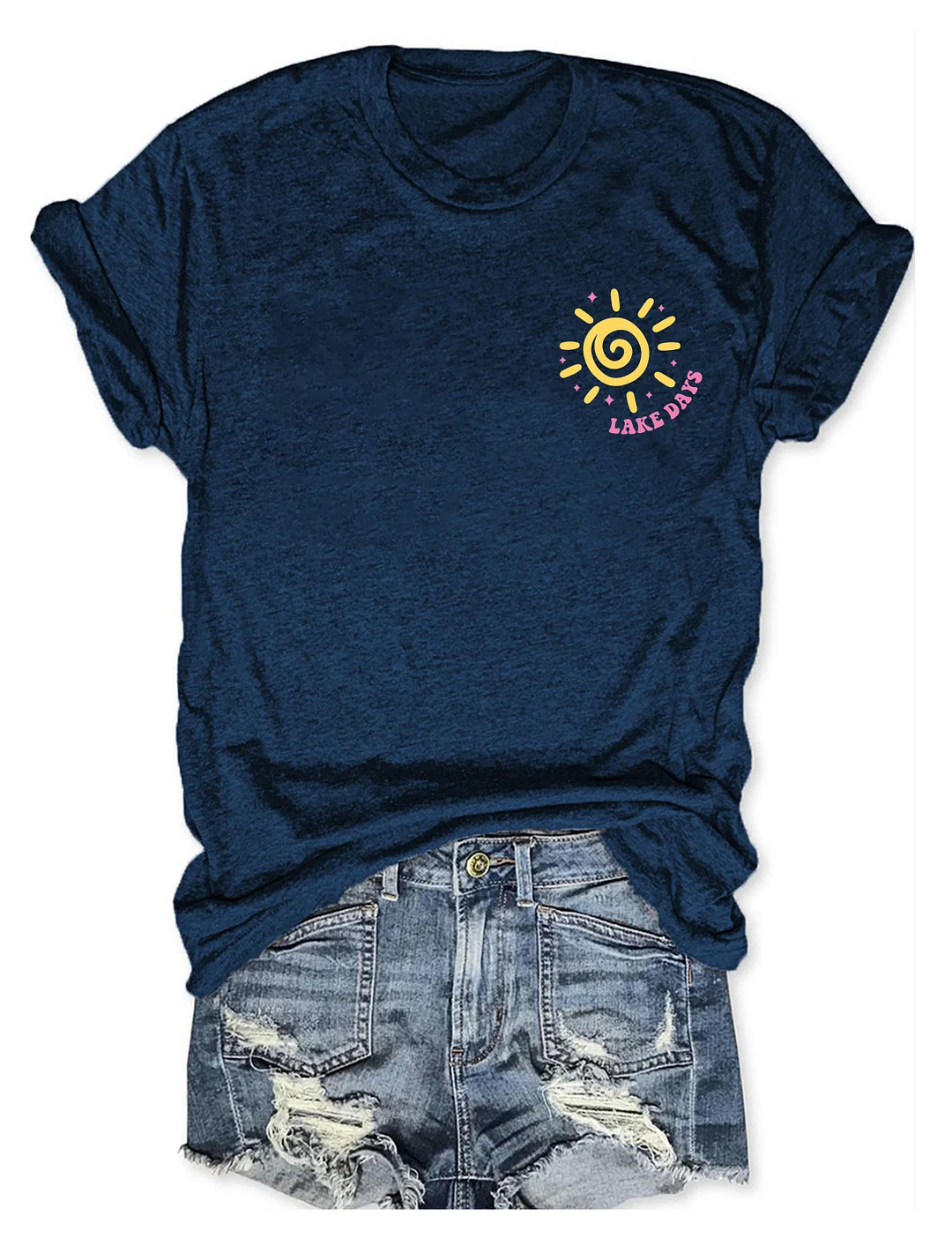 Boat Waves Sun Rays Lake Days T-shirt