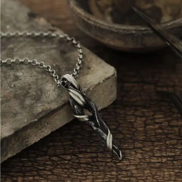 Sterling Silver Driftwood Pendant Necklace