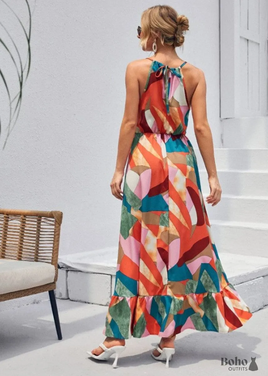 Boho Printed Long Sleeveless Dress Josie