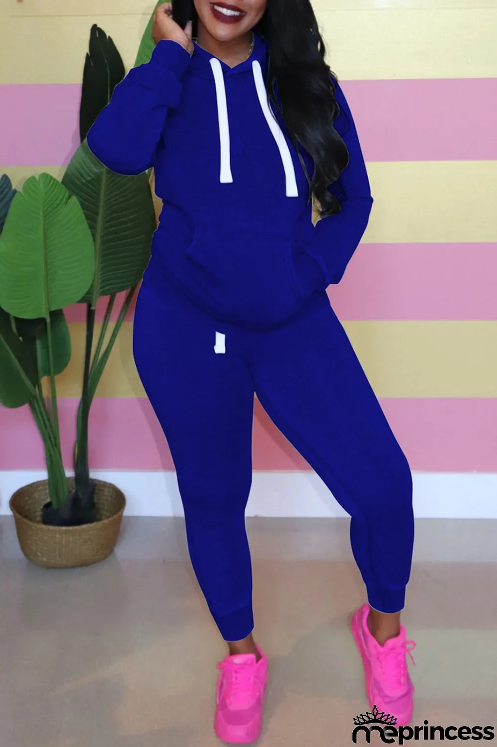 Grey Casual Solid Hooded Collar Plus Size