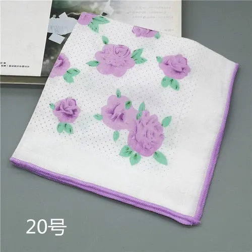 Handkerchiefs Women Kawaii Printing Simple Square Towel Pocket Elegant All-match Womens Leisure Female Cute Handkerchief Cotton