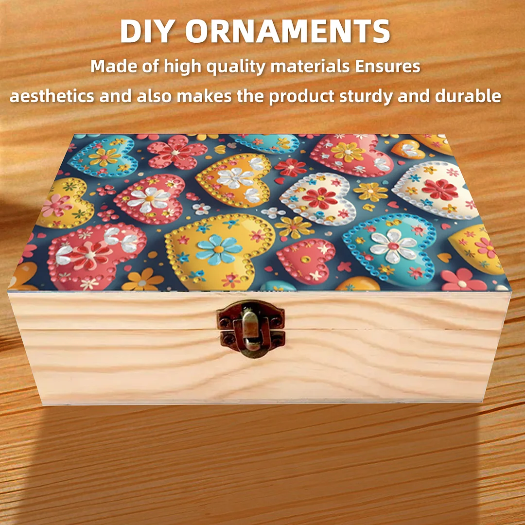 1Pc DIY Diamond Painting Wooden Storage Box Jewelry Box Kits (MZH017)