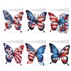 6Pcs Diamond Painting American Flag Butterfly Diamond Drawing Card