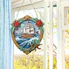 (US Only)Sailboat On The Sea 2D Flat DIY Diamond Painting Set Diamond Art Pendant
