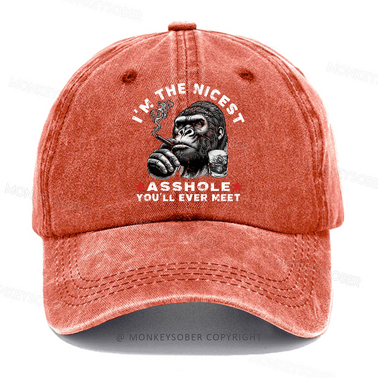 I'm The Nicest Asshole You'll Ever Meet  Washed Baseball Caps