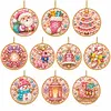 10pcs/set DIY Diamond Special Shape Pearl Art Hanging Wooden Christmas Tree Ornament Kit