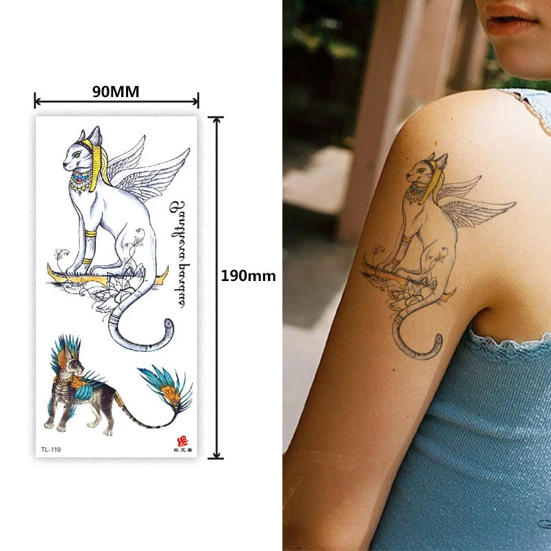 Animal and plant totem flower butterfly bird fox body arm waterproof men and women healthy natural temporary tattoo stickers