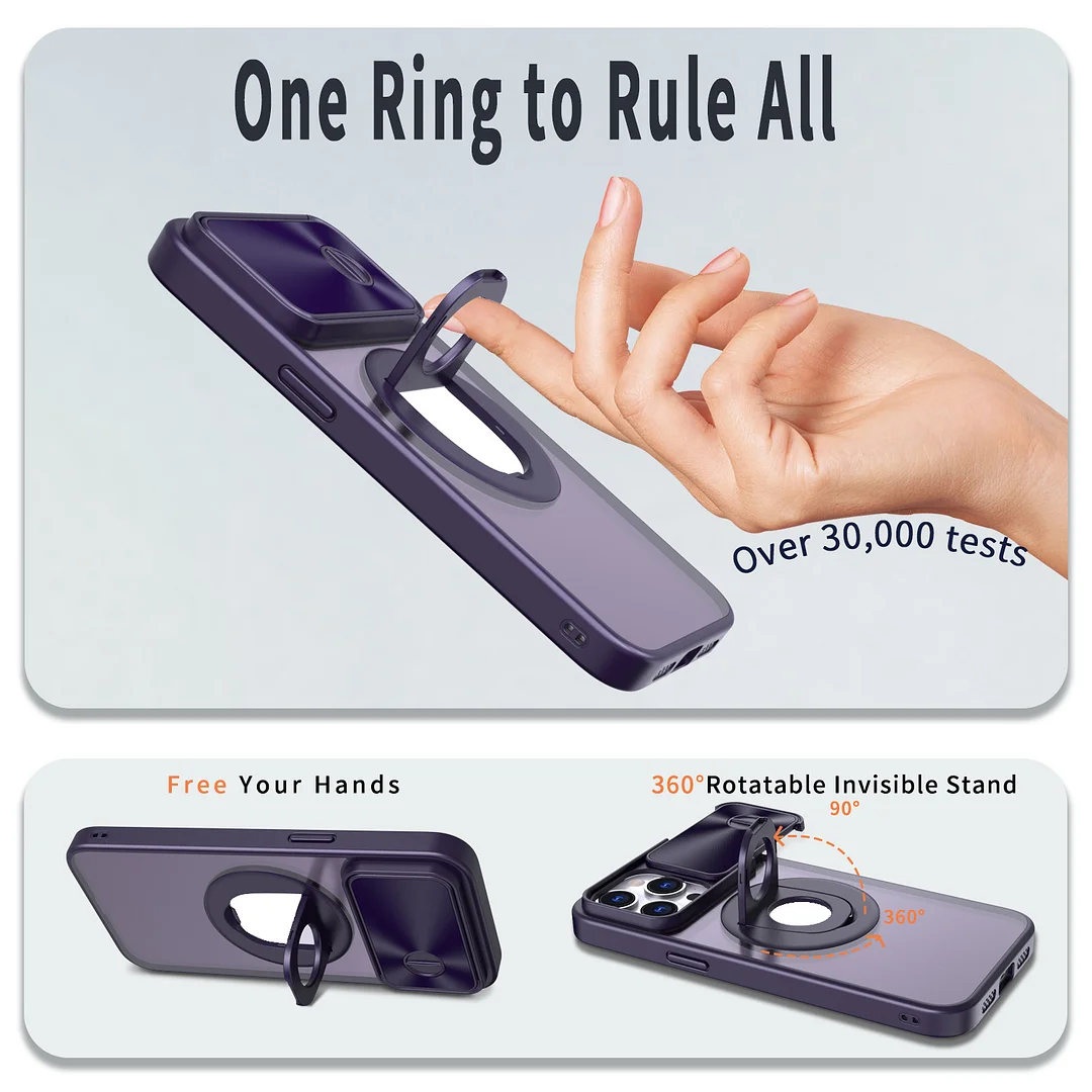 Suitable for iPhone 15/14 series invisible bracket skin-friendly magnetic sliding window phone case