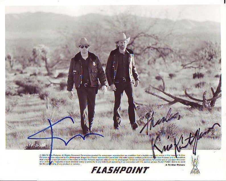 Kris kristofferson & treat williams signed flashpoint original press Photo Poster painting