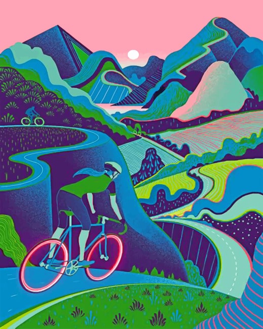 

Cyclist Girl – Illustration Paint By Numbers - 40*50CM, 501 Original