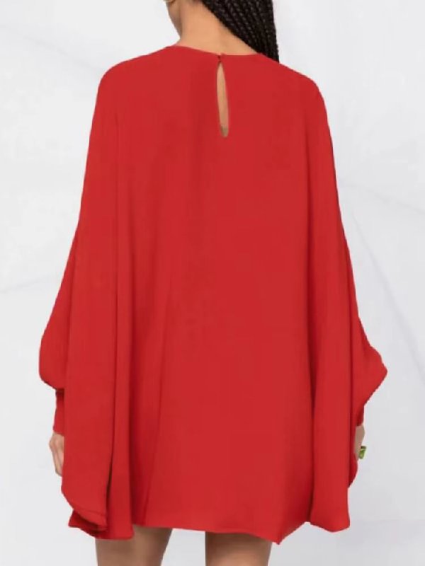 Batwing Sleeve V Neck Mini Dress main image 0