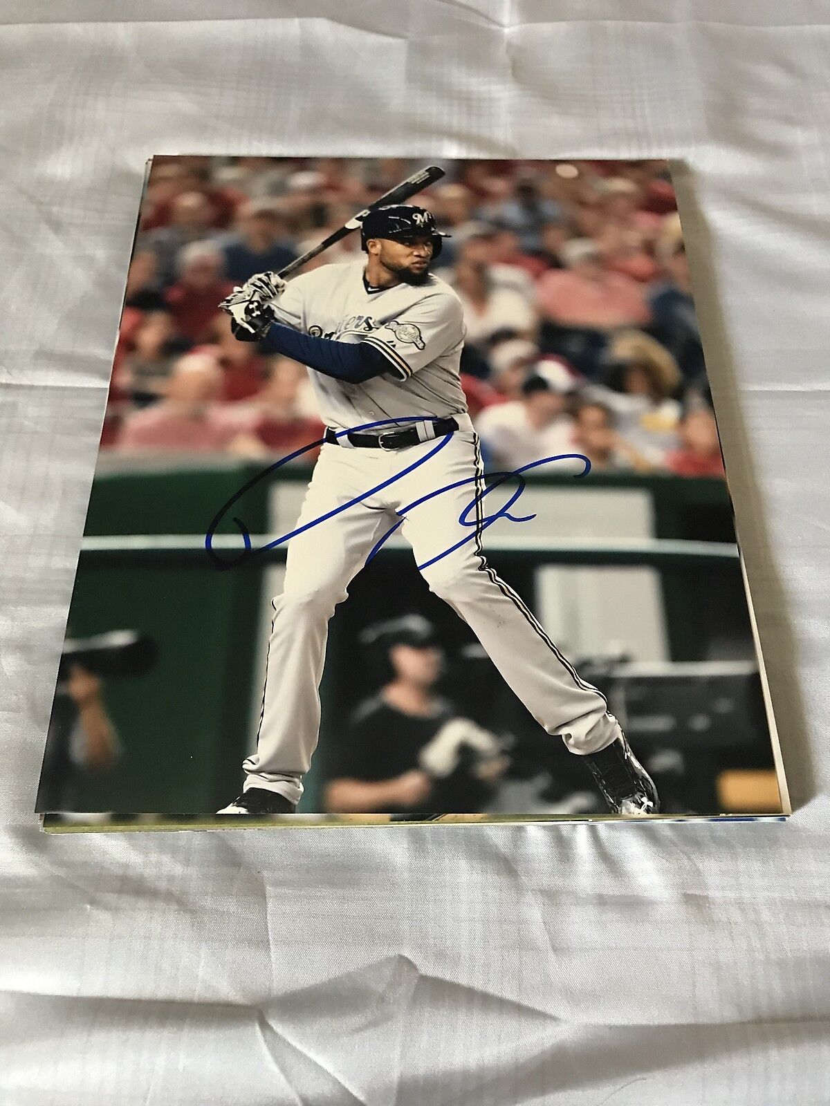 DOMINGO SANTANA MILWAUKEE BREWERS SIGNED AUTOGRAPHED 8X10 Photo Poster painting W/COA 3