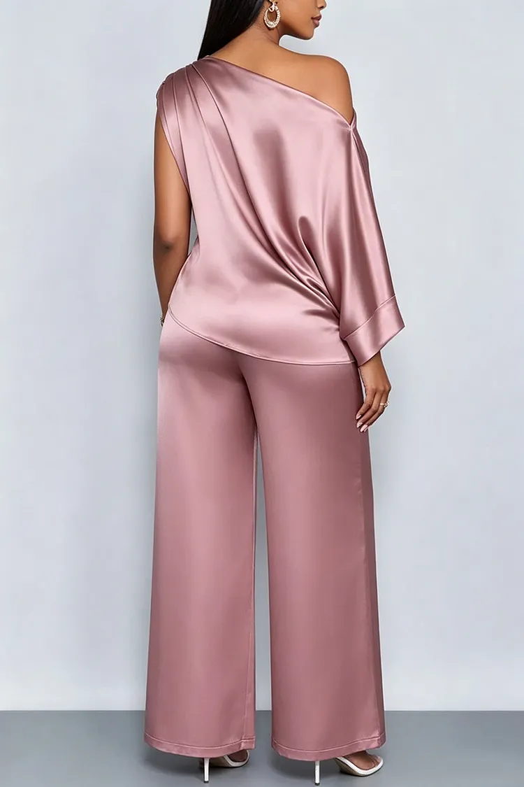 Plus Size Business Casual Pink Elegant Oblique Collar Short Sleeve