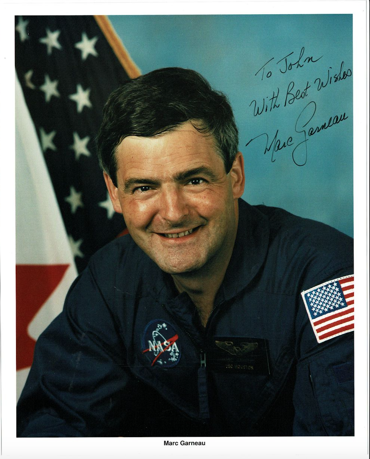 Marc Garneau signed autographed NASA 8x10 Photo Poster painting! RARE! AMCo Authenticated! 5745