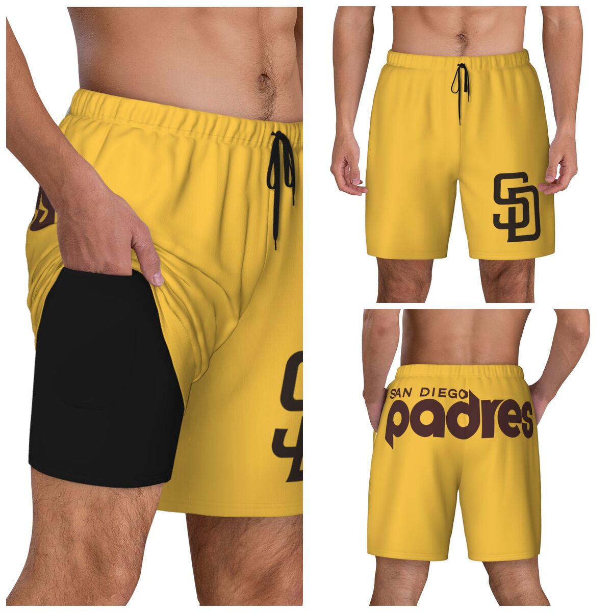 San Diego Padres Men's Swim Trunks with Compression Liner
