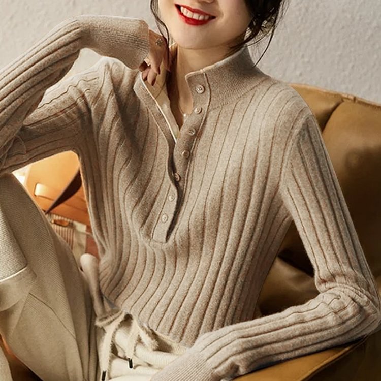 Long Sleeve Knitted Casual Shirts & Tops