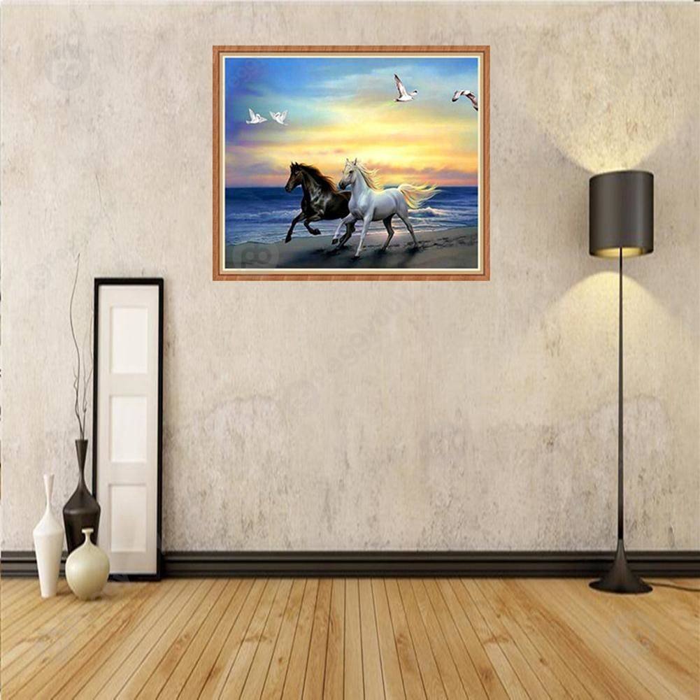 30*40CM Special Shaped Diamond Painting-Horses