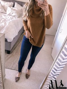 MidiSono - Khaki Pullover Fashion Winter Sweater