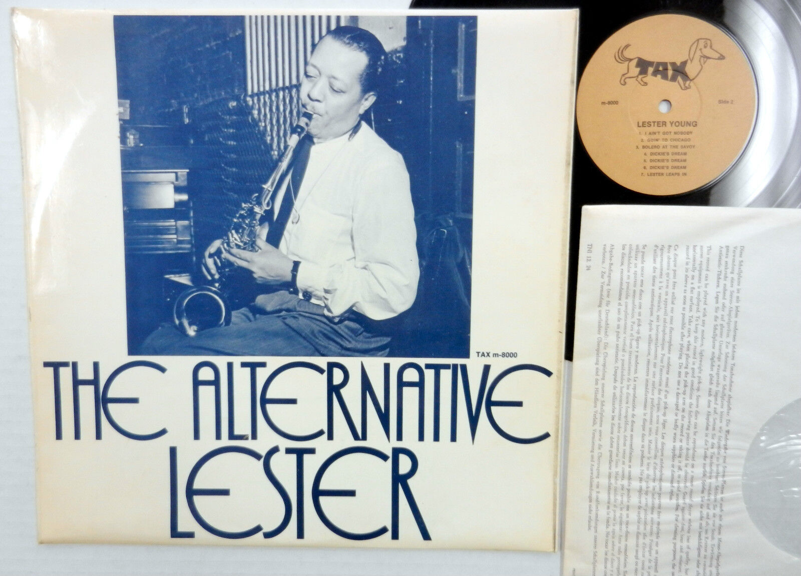 THE ALTERNATIVE LESTER Young GERMAN TAX records m-8000 LP GREAT COVER Photo Poster painting