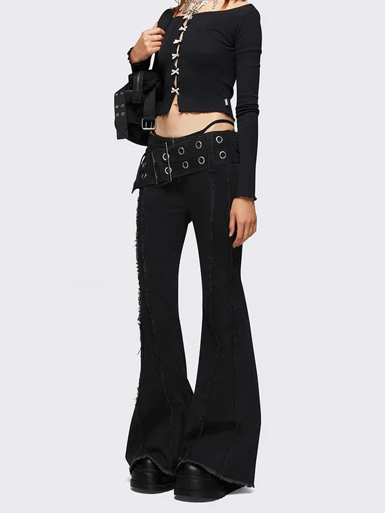 Lace-Up Detail Stretch Pants