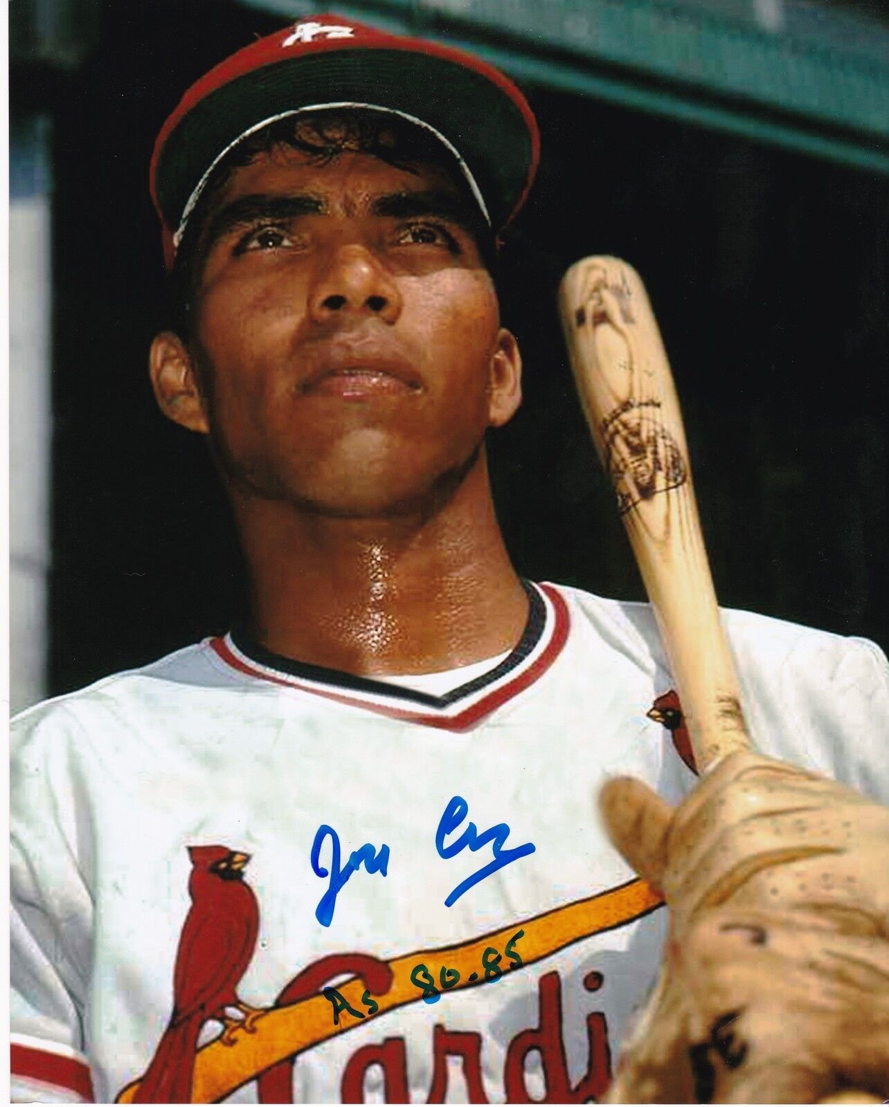 JOSE CRUZ ST. LOUIS CARDINALS ALL-STAR 80,85 ACTION SIGNED 8x10