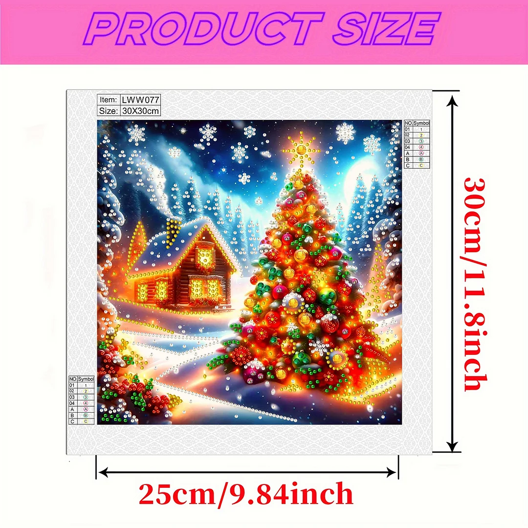 Christmas House - Diamond Painting - Partial Special Shaped Drill(Canvas|30*30cm)
